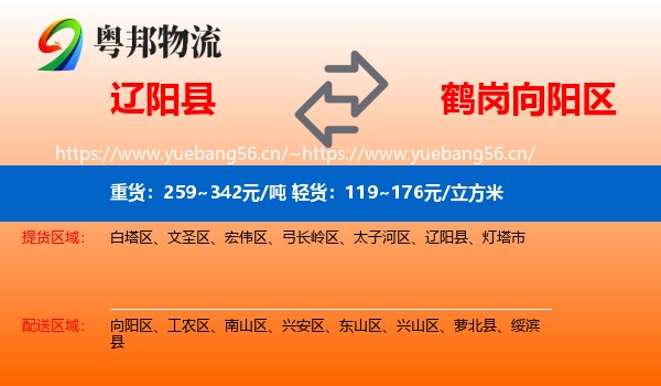 辽阳县到向阳区物流