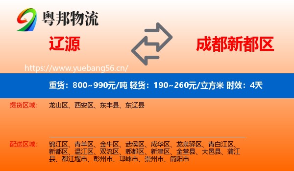 辽源到新都区物流专线名片