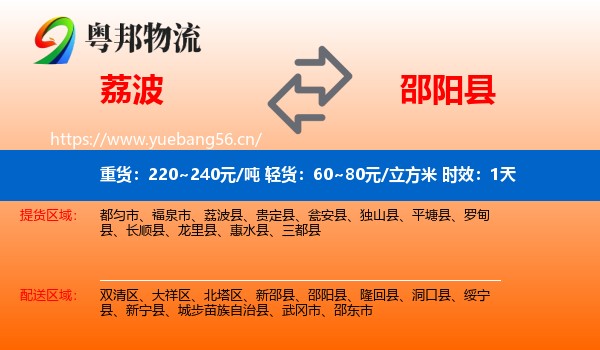 荔波到邵阳县物流专线名片
