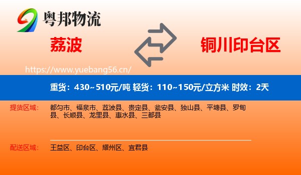 荔波到印台区物流专线名片