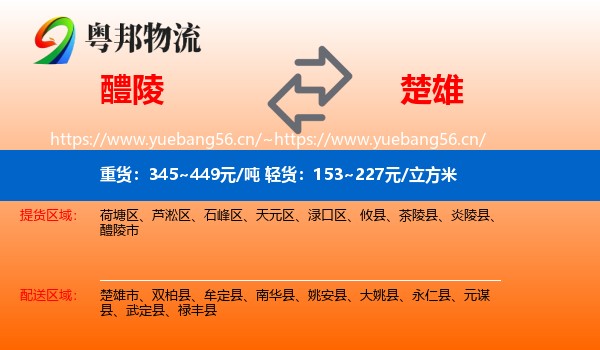醴陵到楚雄物流