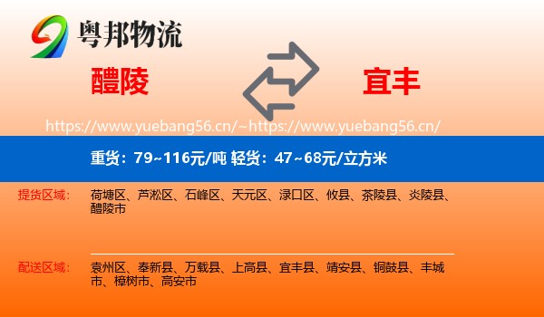 醴陵到宜丰县物流