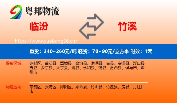 临汾到竹溪县物流专线名片