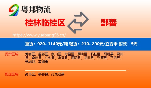 桂林临桂区到鄯善县物流 桂林临桂区到鄯善县物流专线名片
