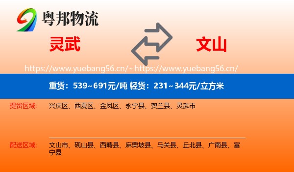 灵武到文山物流