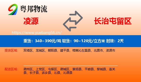 凌源到屯留区物流专线名片