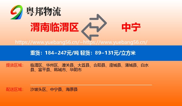 渭南临渭区到中宁县物流