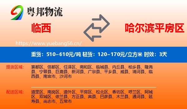 临西到平房区物流专线名片