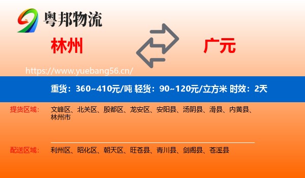 林州到广元物流专线名片