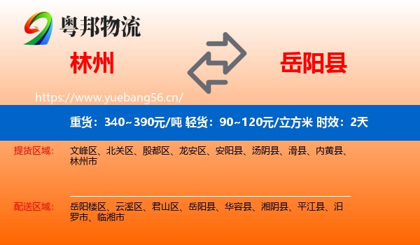 林州到岳阳县物流专线名片