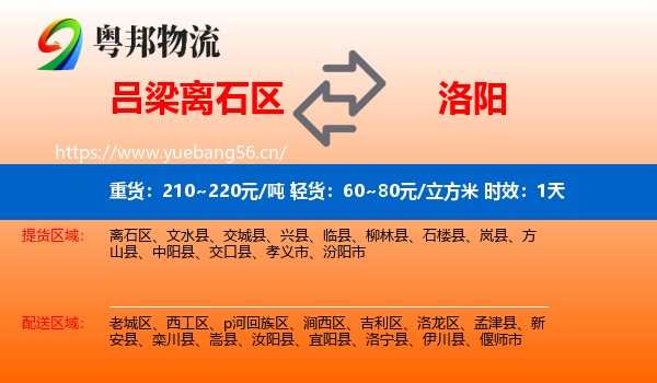 吕梁离石区到洛阳物流 吕梁离石区到洛阳物流专线名片