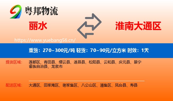 丽水到大通区物流专线名片
