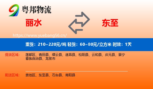丽水到东至县物流专线名片