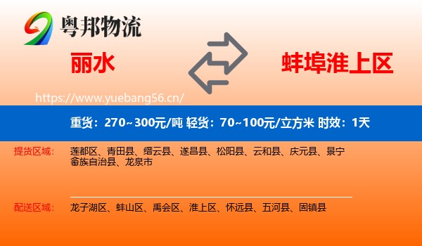 丽水到淮上区物流专线名片