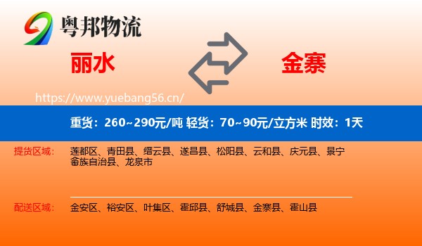 丽水到金寨县物流专线名片