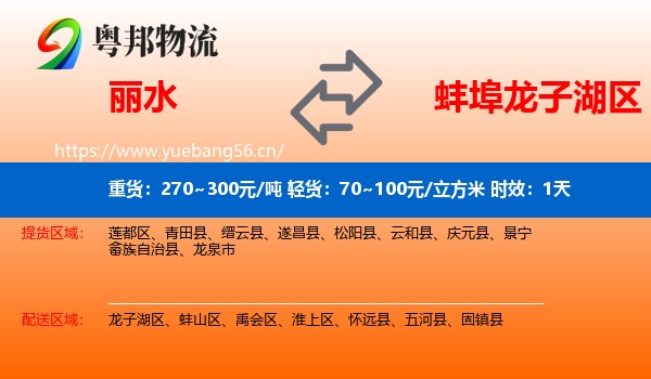 丽水到龙子湖区物流专线名片