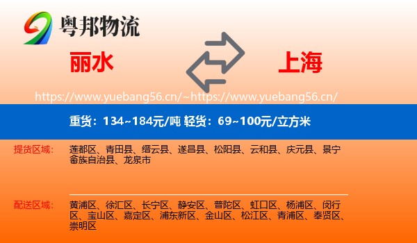 丽水到上海物流
