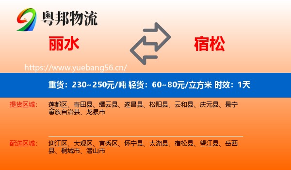 丽水到宿松县物流专线名片