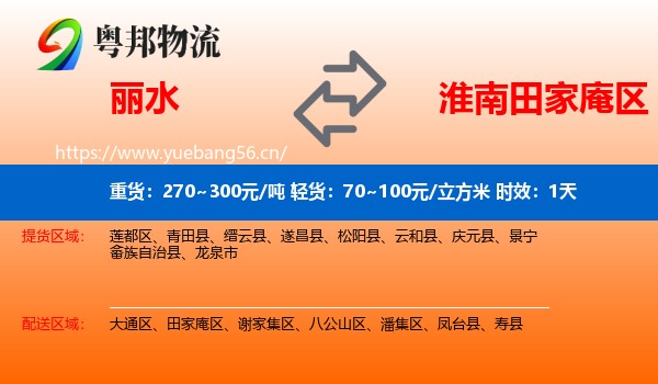 丽水到田家庵区物流专线名片