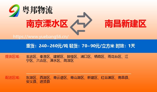 南京溧水区到新建区物流专线名片