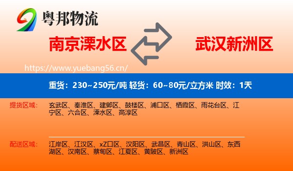 南京溧水区到新洲区物流专线名片