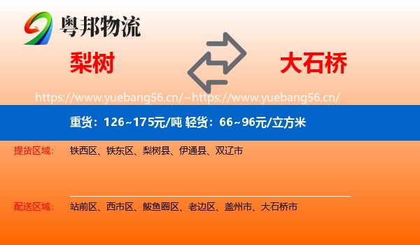 梨树到大石桥市物流