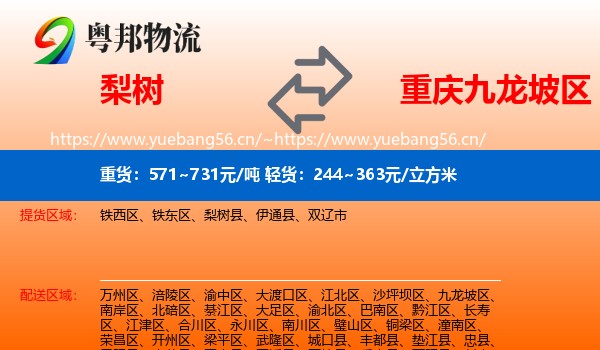 梨树到九龙坡区物流