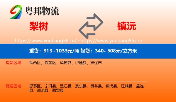 梨树到镇沅县物流