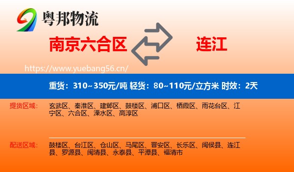 南京六合区到连江县物流专线名片