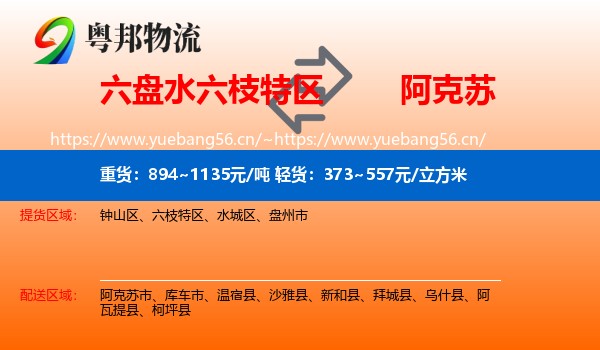 六盘水六枝特区到阿克苏物流