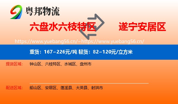 六盘水六枝特区到安居区物流