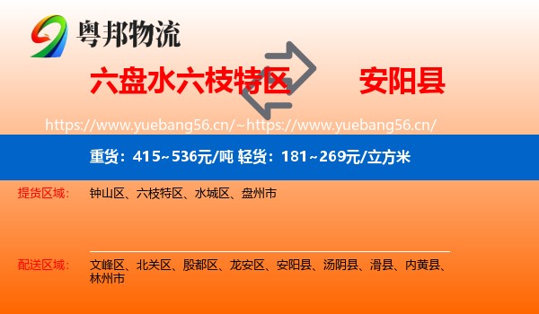 六盘水六枝特区到安阳县物流