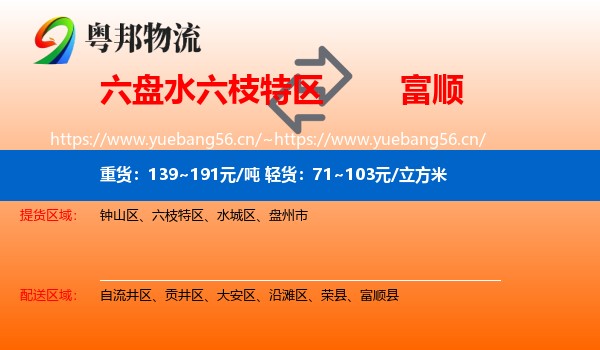 六盘水六枝特区到富顺县物流