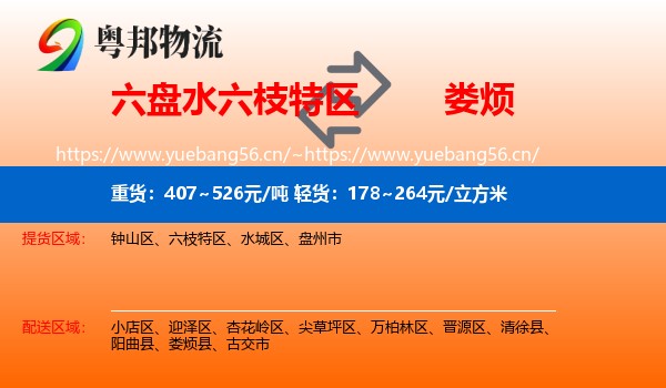六盘水六枝特区到娄烦县物流