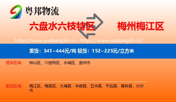 六盘水六枝特区到梅江区物流