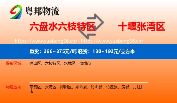 六盘水六枝特区到张湾区物流