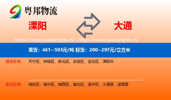 溧阳到大通县物流