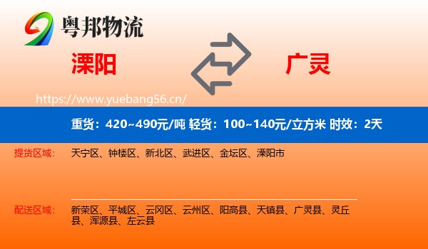 溧阳到广灵县物流专线名片