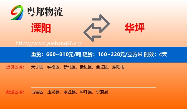 溧阳到华坪县物流专线名片