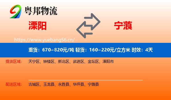 溧阳到宁蒗县物流专线名片