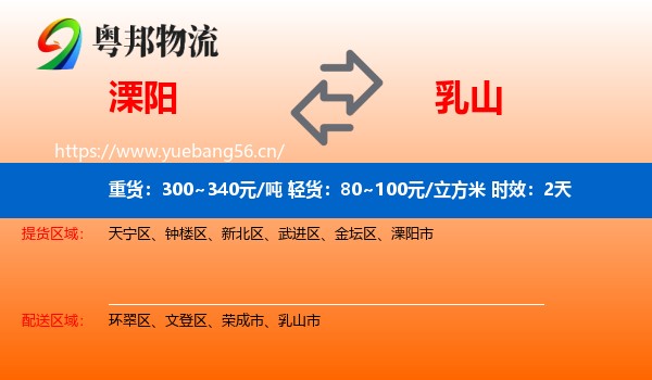 溧阳到乳山市物流专线名片