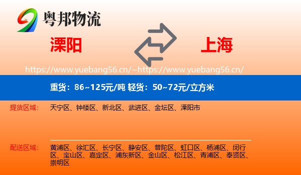 溧阳到上海物流