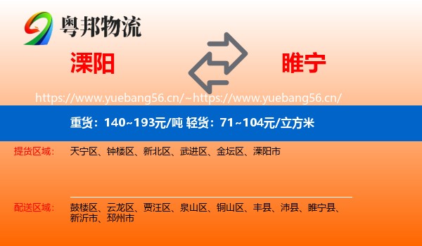 溧阳到睢宁县物流