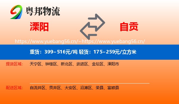溧阳到自贡物流