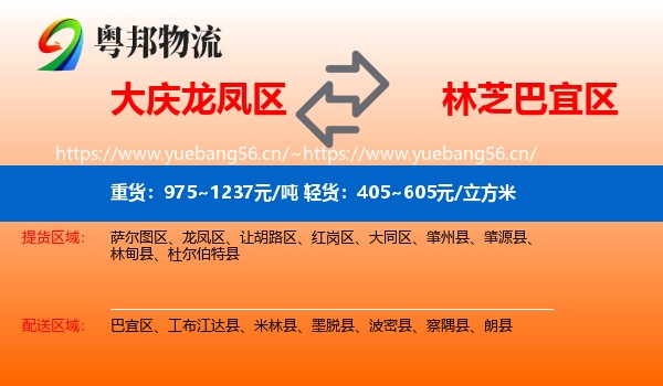 大庆龙凤区到巴宜区物流