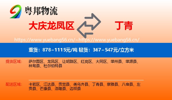 大庆龙凤区到丁青县物流