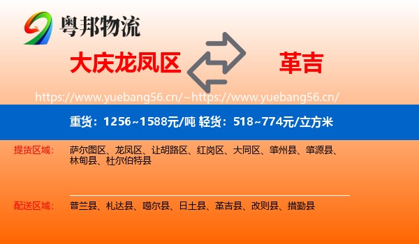 大庆龙凤区到革吉县物流