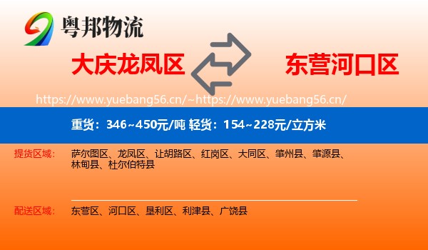 大庆龙凤区到河口区物流