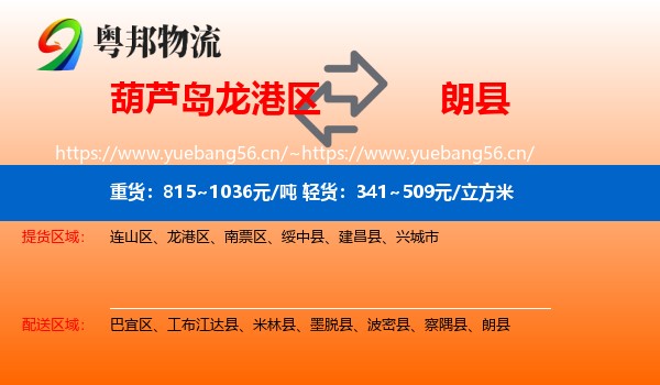 葫芦岛龙港区到朗县物流