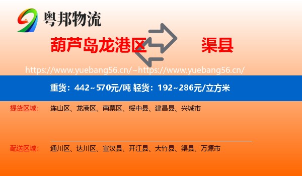 葫芦岛龙港区到渠县物流